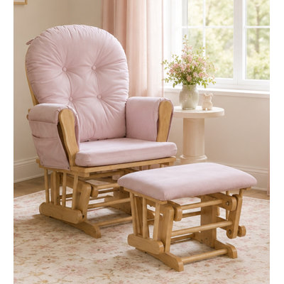Cleo Wooden Glider and Ottoman