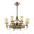 Sennett 35" 8-Light Fandelier in Burnished Russet and Brushed Gold with Remote Control-323384766