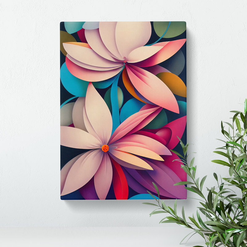 The Cosmopolitan Flowers Abstract - Wrapped Canvas, 76cm H x 50cm W x 3cm D