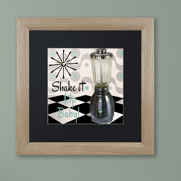 «Fifties Kitchen IV» par Jadaya, impression encadrée, H 11 po x l 14 po x P 0,5 po, Noir, Cadre noir