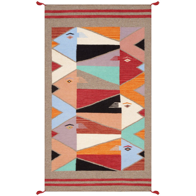 Isabelline Lyandra Reversible Wool Mocha Area Rug- 3'2'' X 5'