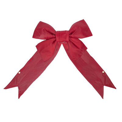 18" Red Nylon Outdoor Christmas Bow
