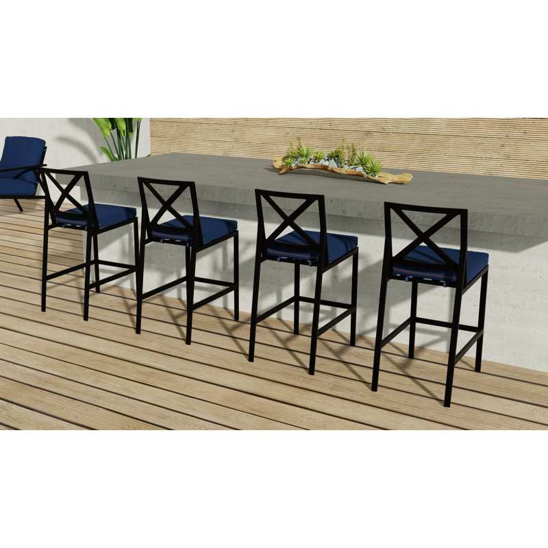 Aris Outdoor Dining Armchair, Carbon Black, Flagship Stone Sunbrella®