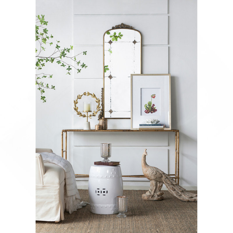 Miroir arqué avec cadre en métal, miroir pleine longueur pour vestibule de salle de bain de salon