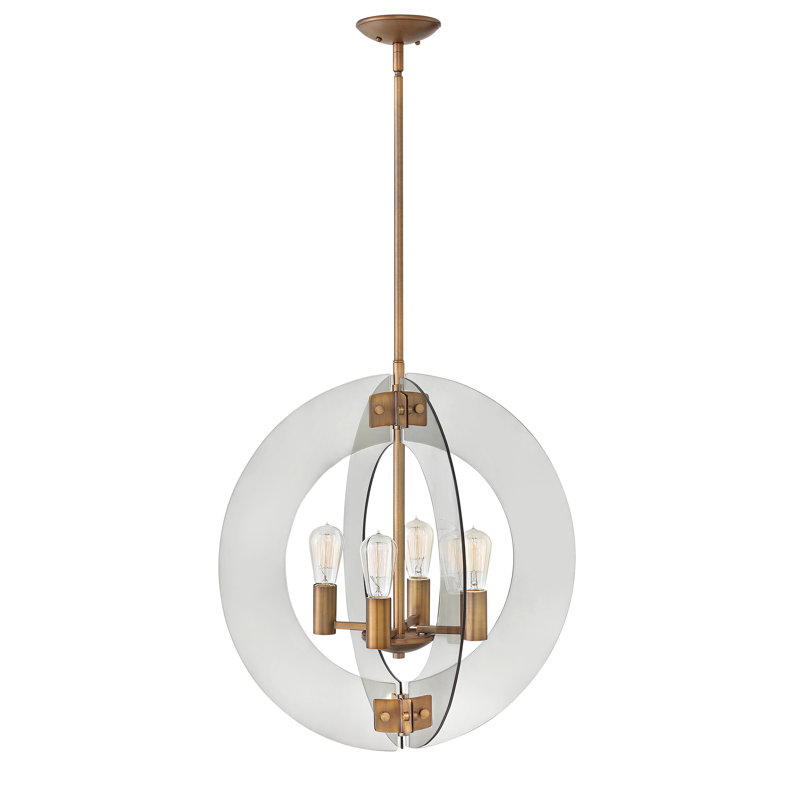 Solstice Contemporary Heirloom Brass 24" Glass Sphere Chandelier