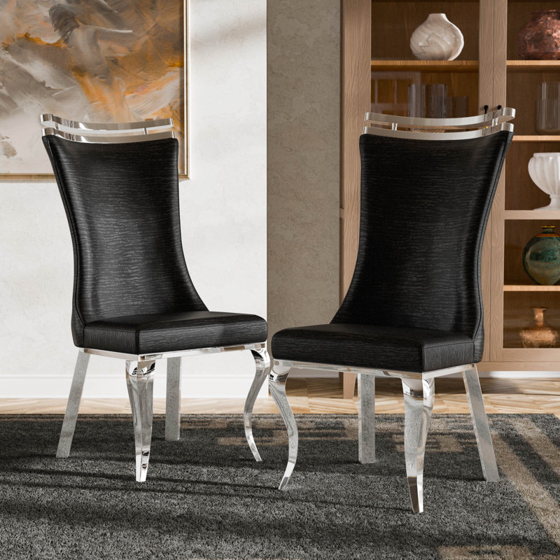 Ensemble de 2 chaises de salle à manger Newlyn, Noir, noir, noir, noir