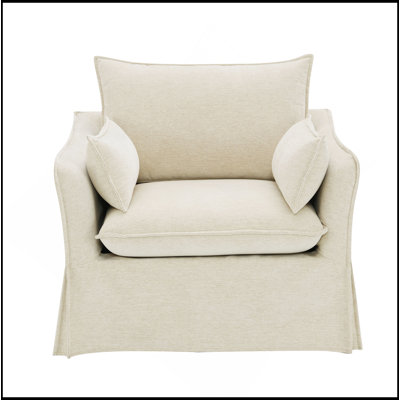 Beige Linen Chair W/2 Pillows