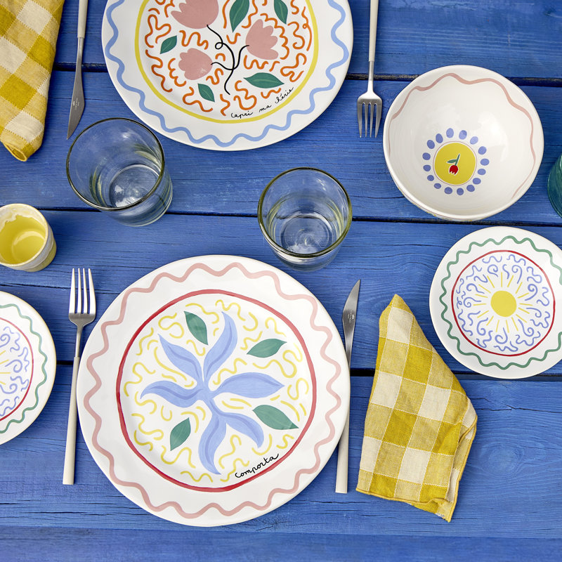 Summer Bliss Handmade Stoneware Dinner Plate