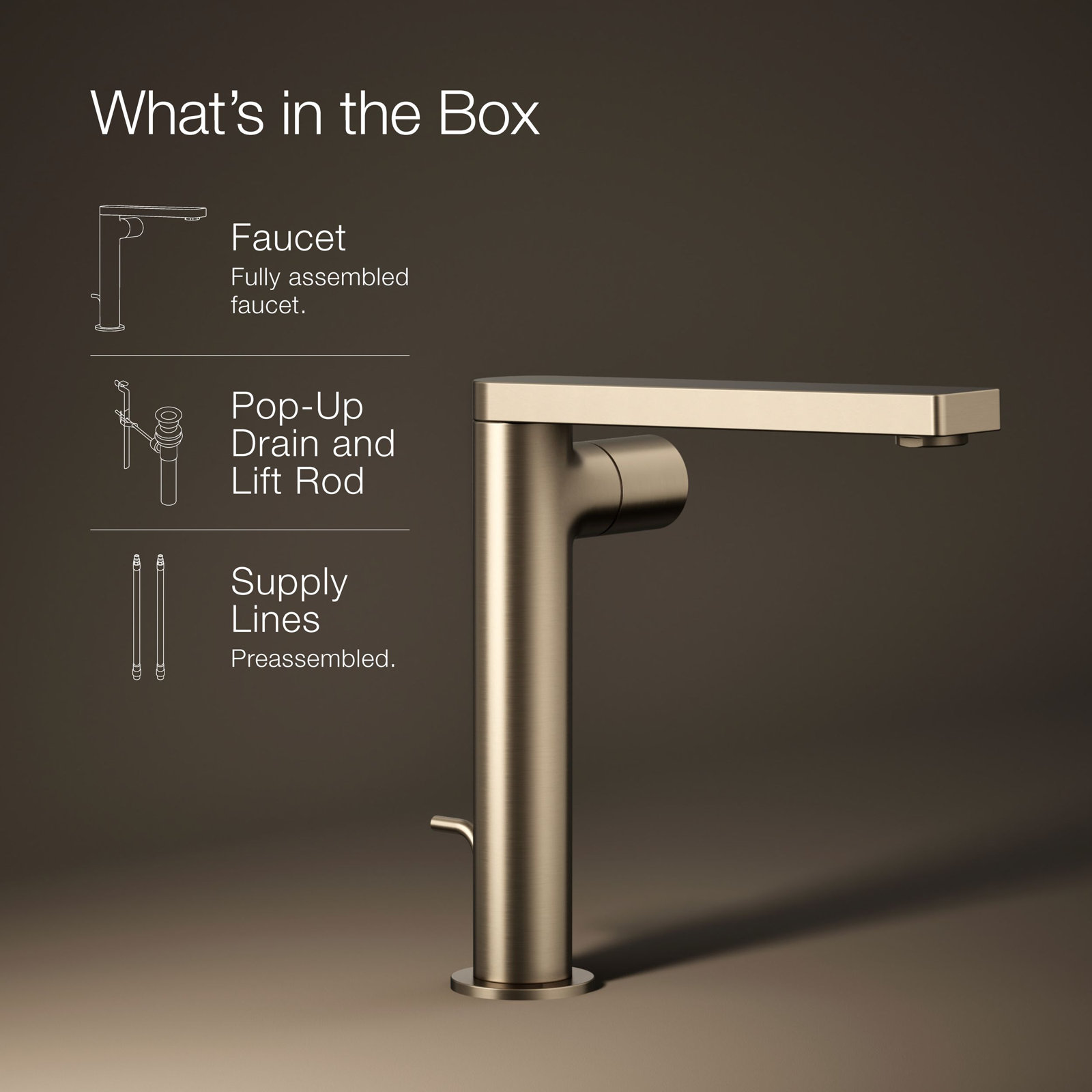 Composed Single-Handle Bathroom Faucet, Vibrant Brushed Bronze