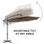 Parasol en porte-à-faux 10 pi Erbe-815474376