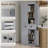 HOMCOM 72" kitchen storage cabinet, traditional freestanding cabinet, with 4 doors and 3 adjustable shelves, large central drawer, beadboard, gray