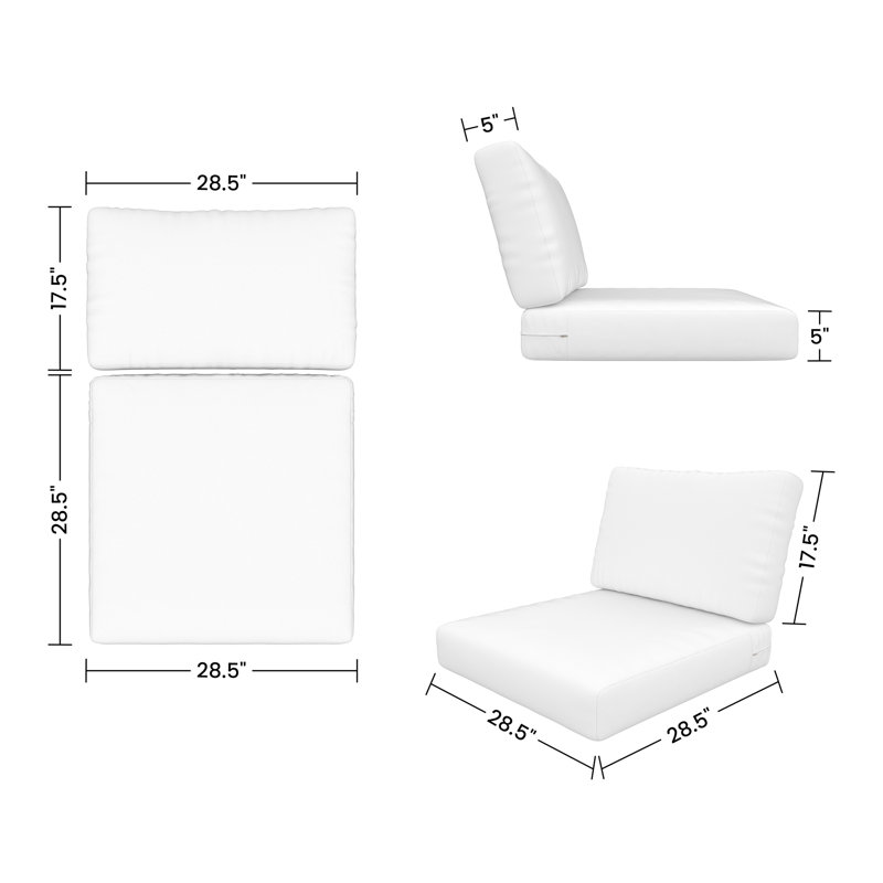 Coussin de siège extérieur Amala Sunbrella®, Toile fougère Sunbrella®, L 28,5 po x P 28,5 po
