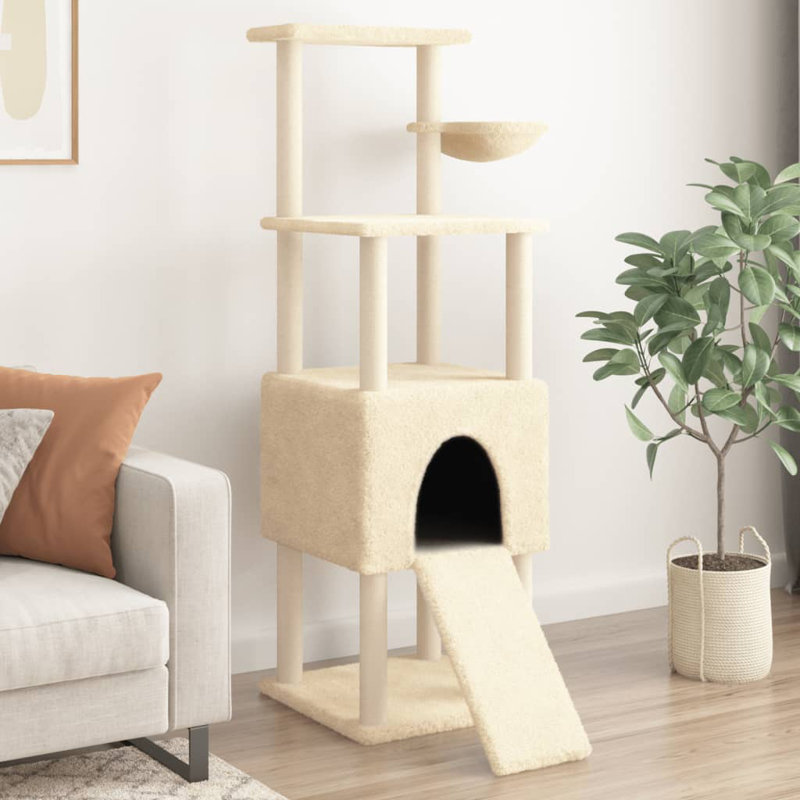 153cm H Cat Tree, Cream