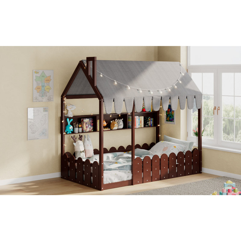 Lit double pour enfants Montessori, Lit double, Espresso