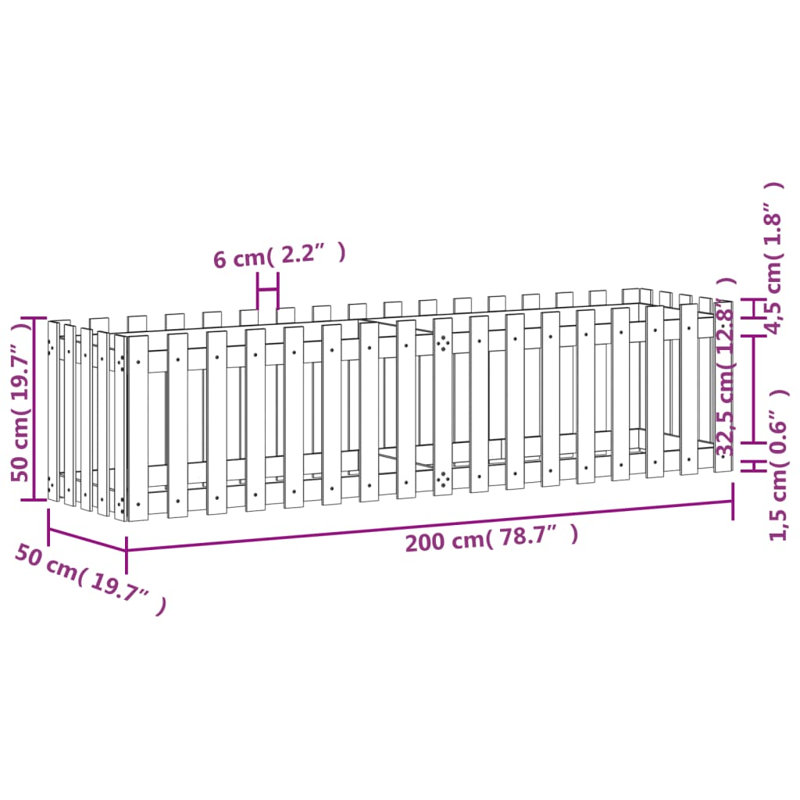 Birjesh Wood Raised Garden Bed, 50cm H x 100cm W x 50cm D, Black