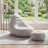 Accent Chair, Inflatable Lounge With Footstool PVC Flocking Water Proof Folding Blow Up Couch Inflatable Sofa Chair For Home Camping Grey-883459445