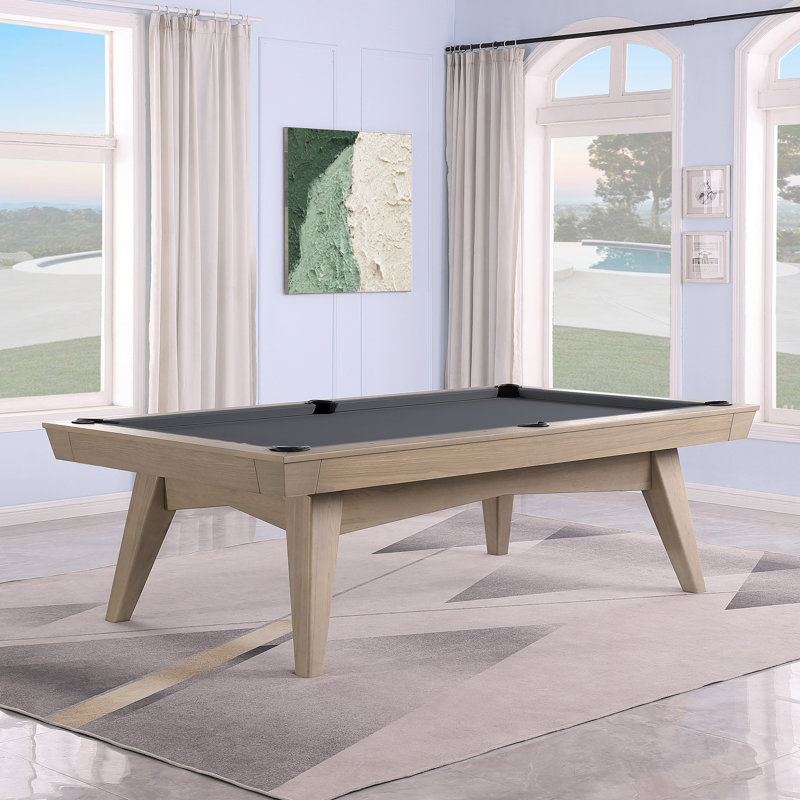Table de billard sans ardoise ModArt, 7 pi, Gris anthracite résistant à l'eau, Bois de frêne noir