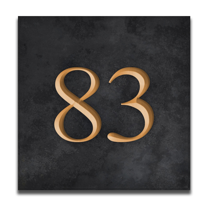 Velia 17.78cm H Stone House Number, 83, Gold