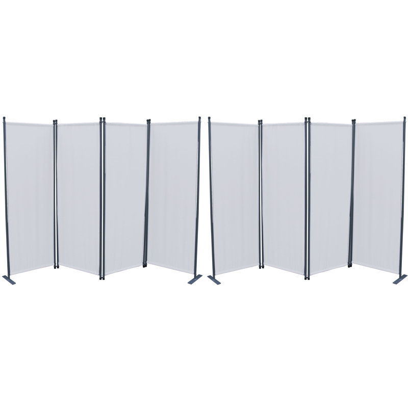Guerra 170cm H Folding Room Divider, White, 4