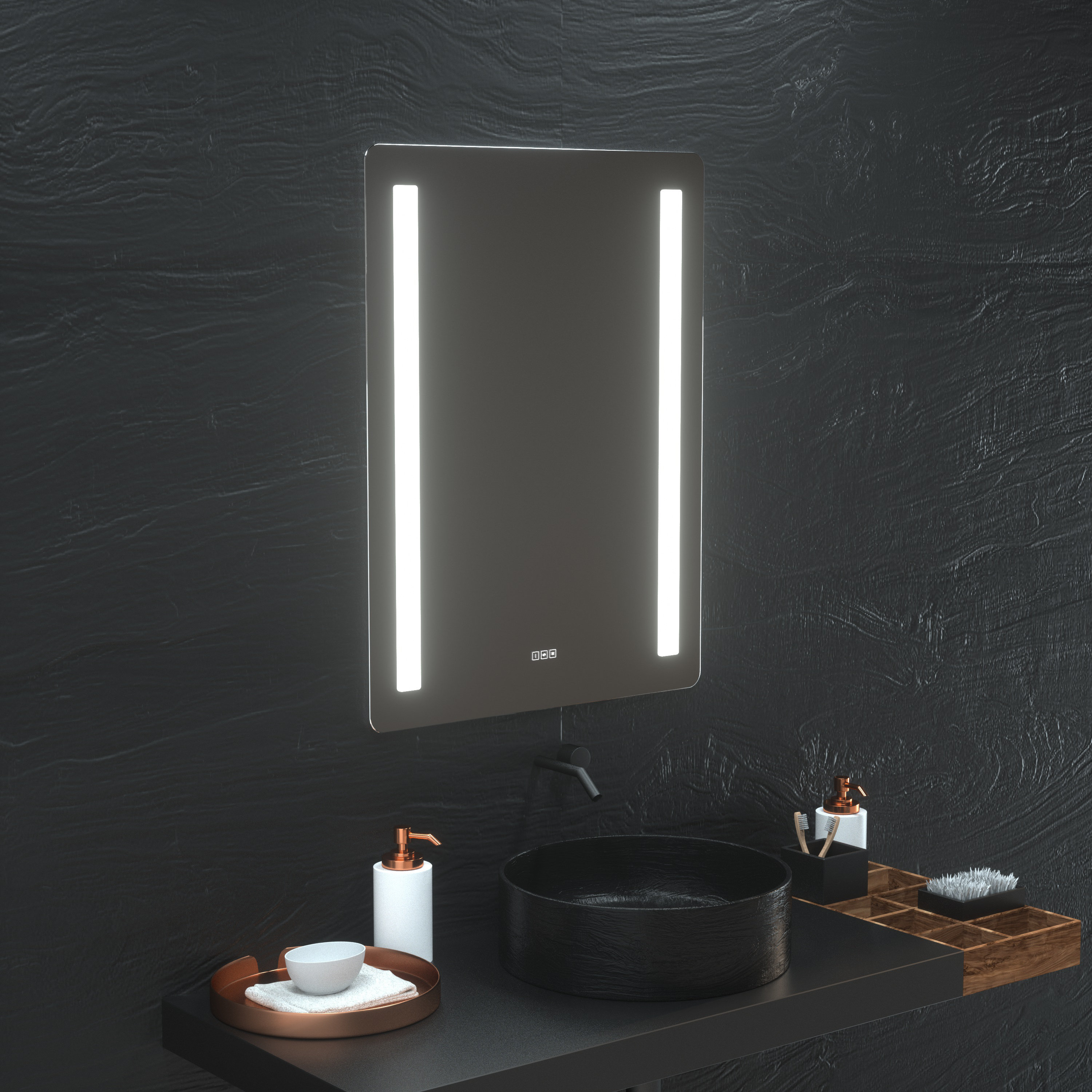 Orren Ellis Lighted Frameless Bathroom / Vanity Mirror Wayfair