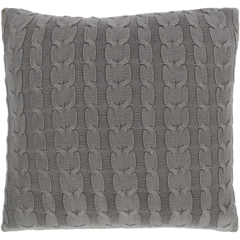 Milton Cotton Throw Pillow, Down Fill, Light Gray