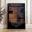 Silhouette de croix avec la prière du Seigneur - Impression d'art biblique mural sur toile tendue sur châssis, 91,4 cm (H) x 61 cm (L), prête à être accrochée pour le salon