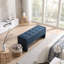 Banc de rangement moderne rembourré | Repose-pieds polyvalent avec compartiment caché pour le salon, la chambre à coucher et le vestibule-2073599846