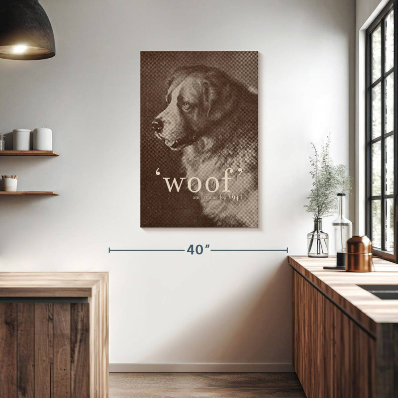Tergel, citation célèbre, chien, H 39 po x l 26 po