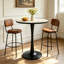 Round Marble Top Metal Base Dining Table-812122793
