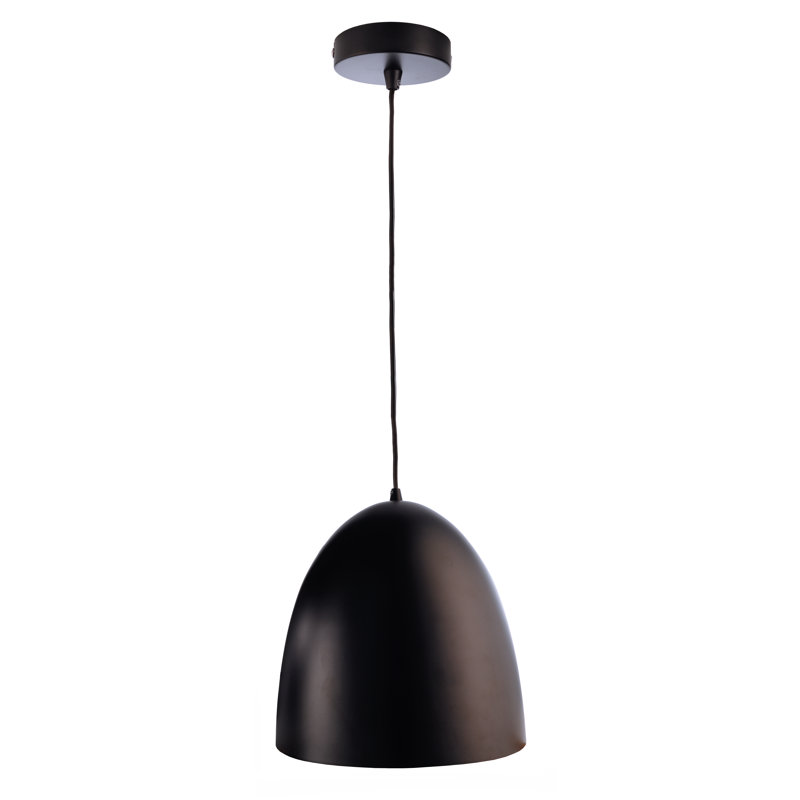 Bell 1-Light Bell Pendant, Black, Black