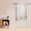 Porte de grange coulissante en verre sans cadre avec design moderne en bambou sablé et quincaillerie (semi-privée)