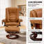 Fauteuil inclinable de massage en cuir chauffant avec repose-pieds-945557783