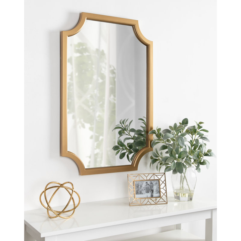 Mertztown Engineered Wood Mirror, 36" x 24", Gold