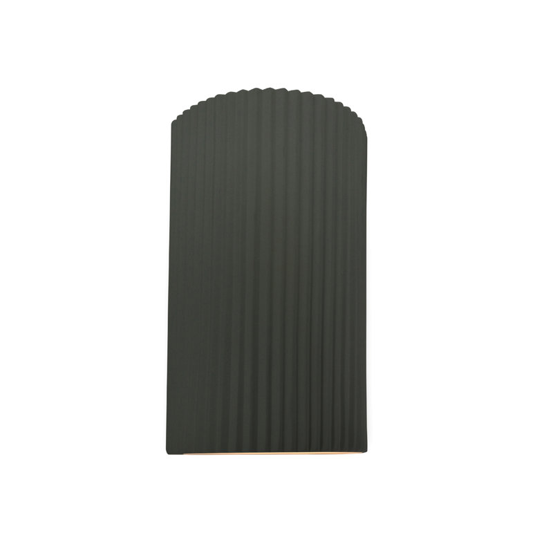 Applique murale en céramique Beda, H 12,5 po x l 7,75 po x P 4 po, Étain, vert
