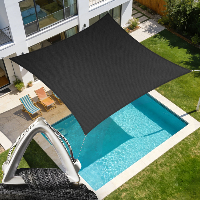 Voile d'ombrage rectangulaire Royal Shade Pro Ring, Noir, noir, noir, noir, 16 pi x 16 pi