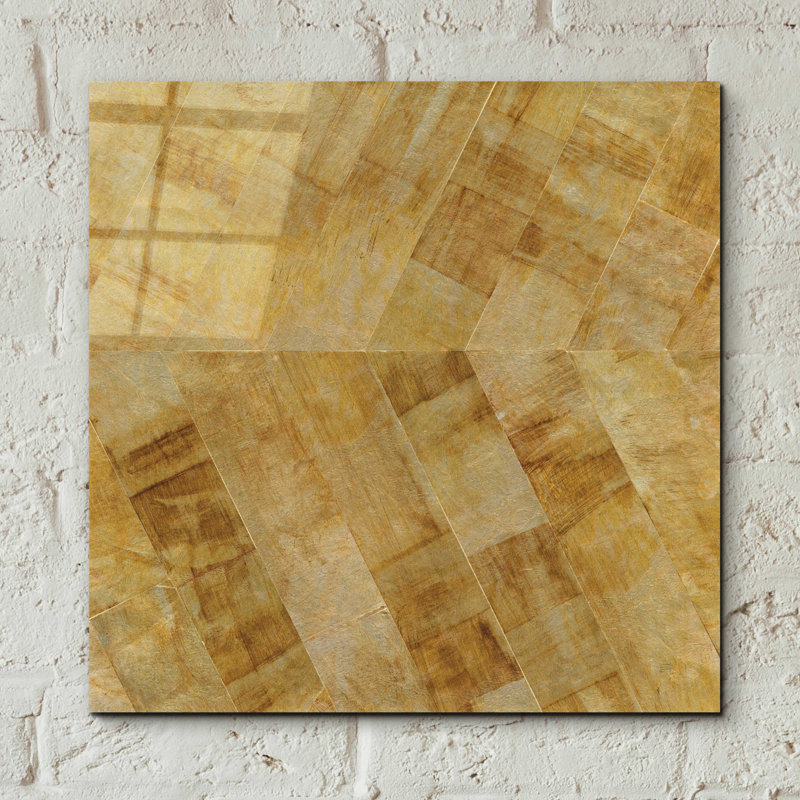 «Gilded Herringbone II» par Chris Paschke, H 12 po x l 12 po x P 0,13 po