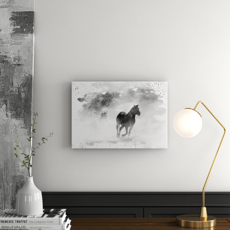 Wild Running Horses - Wall Art, 35cm H x 50cm W, Wrapped Canvas
