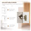 Armoire de cuisine blanche avec 6 portes en verre, 2 tiroirs et une étagère ouverte