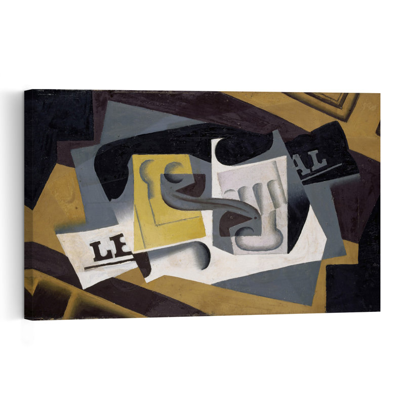 And Newspaper, 1917 Abstract Contemporary Wall Art Print by Juan Gris - Wrapped Canvas Print, 30.48cm H x 45.72cm W