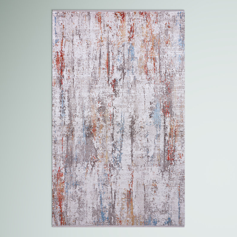 Tapis tissé à la machine à motif abstrait Whitten, Rectangle 7 pi 9 po x 11 pi