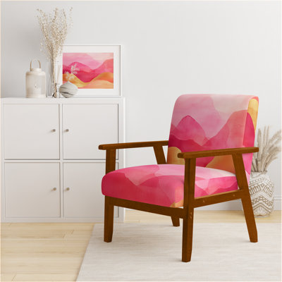 Chaise abstraite rembourrée - Contemporary Flow I - Fauteuil Arcs I rose et doré