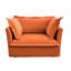 Orange, chenille, fauteuil simple, siège profond, coussins moelleux, housses amovibles, installation rapide