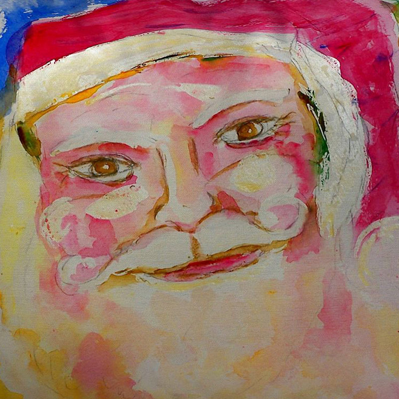 Housse de coussin d'extérieur rectangulaire Santa Face, Petit