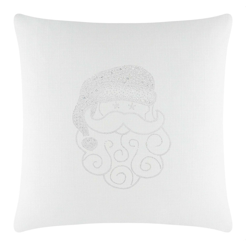 Coussin Sparkles Home Conception de Noël des Fêtes | Insertion de plumes | Lavable à la machine, Carré 20 po, Blanc