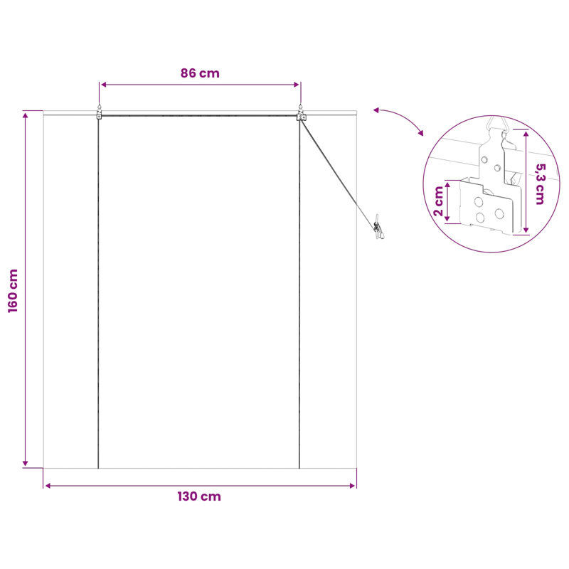 Bamboo Roller shade, 130 cm W x 160 cm L