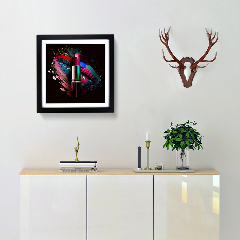 Lipstick - Framed Print, Black