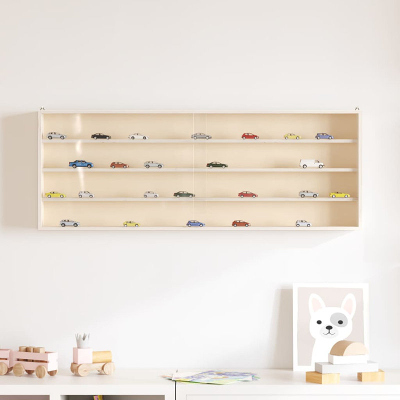 Vitrine en bois contreplaqué brun vidaXL, H 14,6 po x l 39,4 po x P 3,3 po