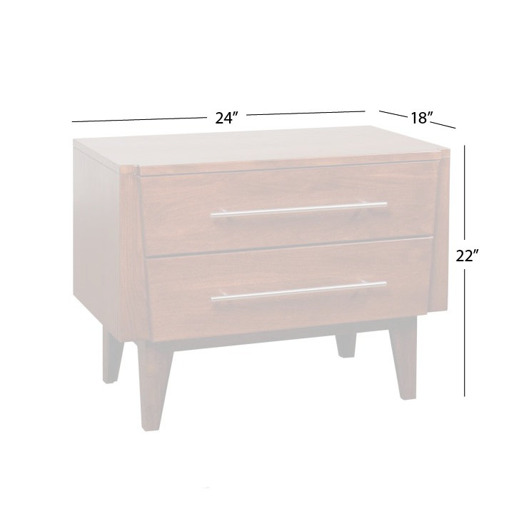 Green Bay Road 2 Drawer Nightstand 2 - Drawer Solid Wood Nightstand, Chicago