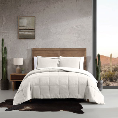 Annie Wrangler Legendary Solid Microsuede/Sherpa Reversible Comforter Set