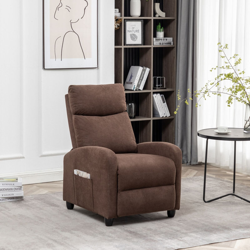 Pushback Velvet Massage Reclining, Brown Velvet